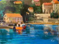 Orange Lady, Korcula Harbor, Croatia by Steve Hill