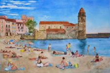 Beach at Collioure by Fay Kahn