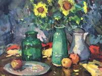 Sunflowers and Red Apples by Eric Jacobsen